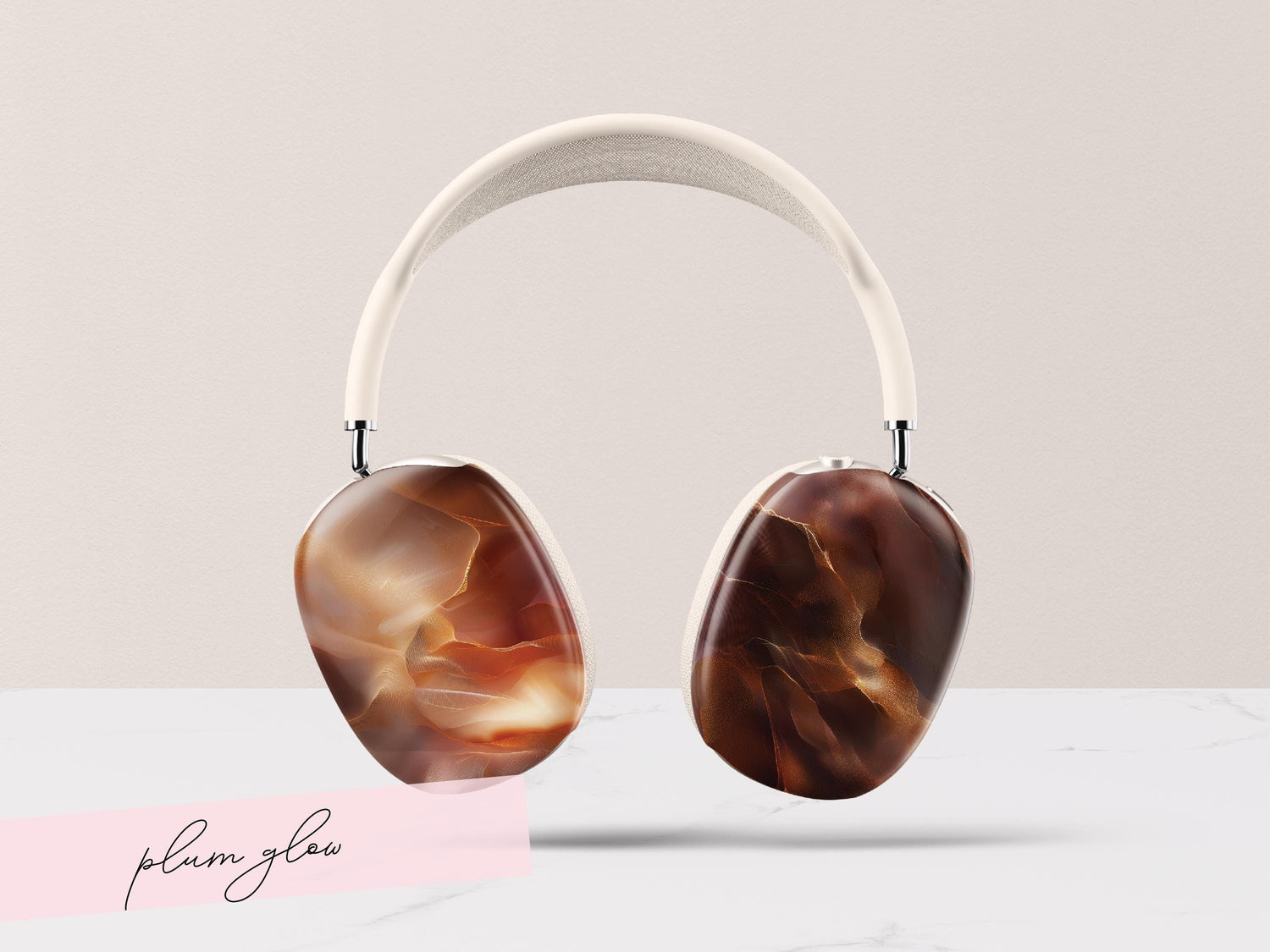 Custom Headphone Cover Tortoiseshell AirPod Max Case Personalized Gift for Guy Black Marble Design Style Accessory Classic Present for Him