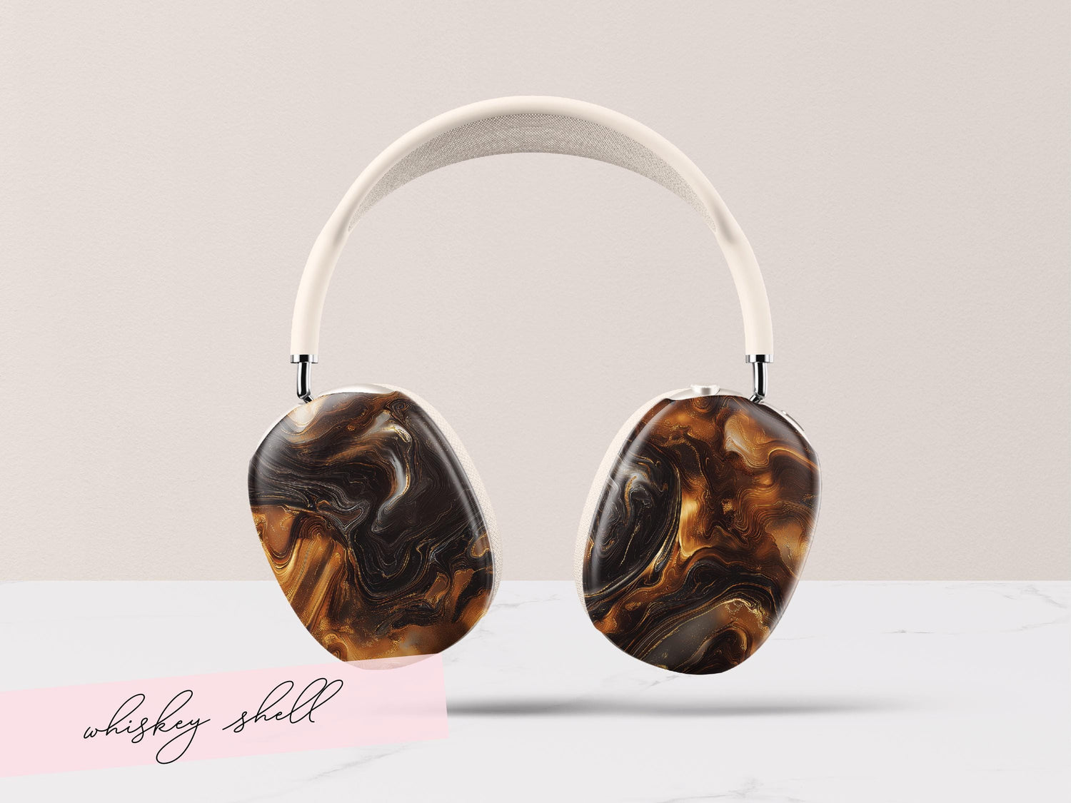 Tortoise Shell AirPod Max Case Custom Headphone Cover Personalized Gift for Her Brown Marble Design Style Accessory Elegant Present for Wife