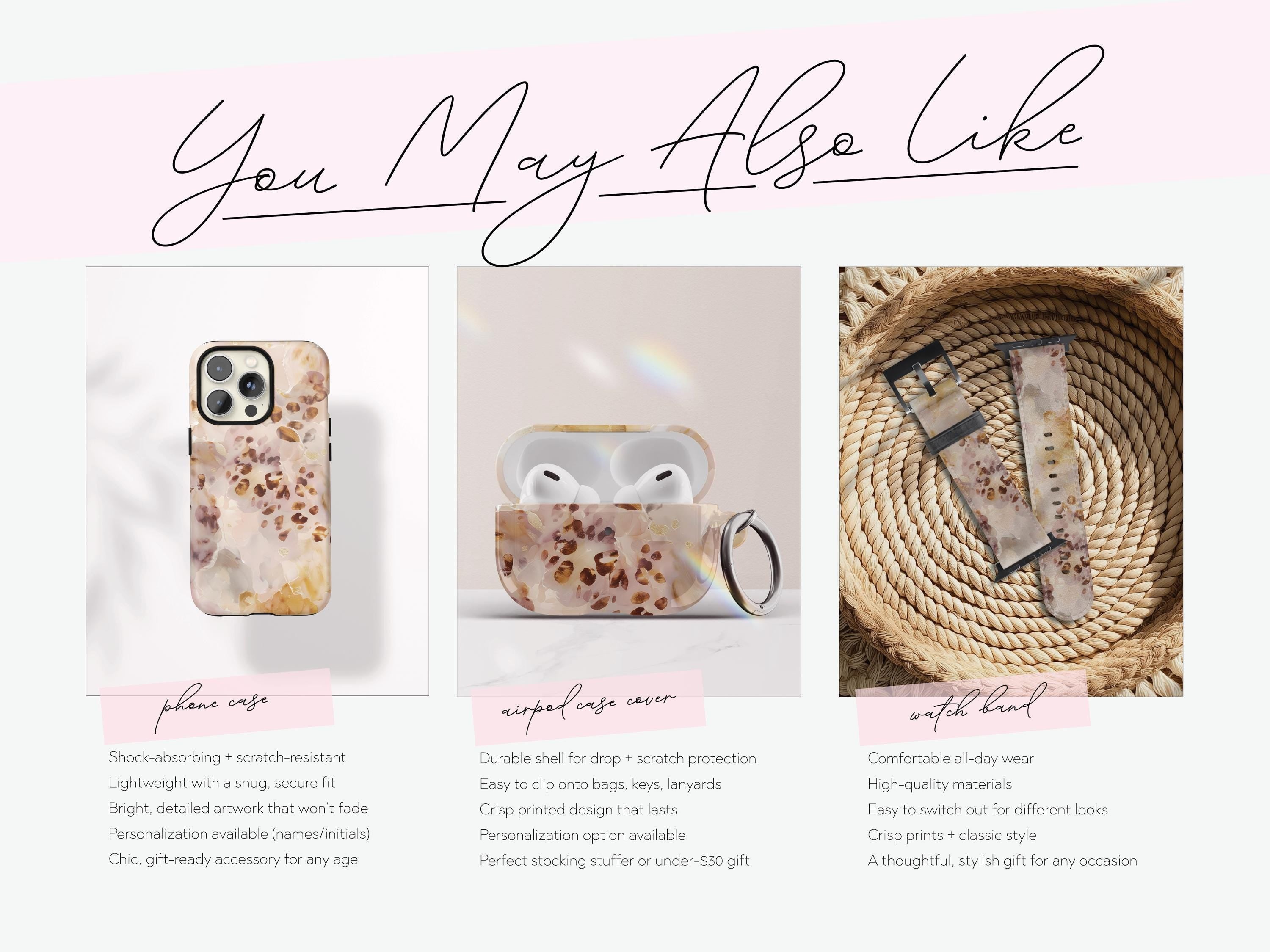 Blush Tortoiseshell Airpod Max Case Cover Neutral Marble Headphones Shell Aesthetic Protective Snap On Accessory Gift For Women Music Lovers - Charles Alex