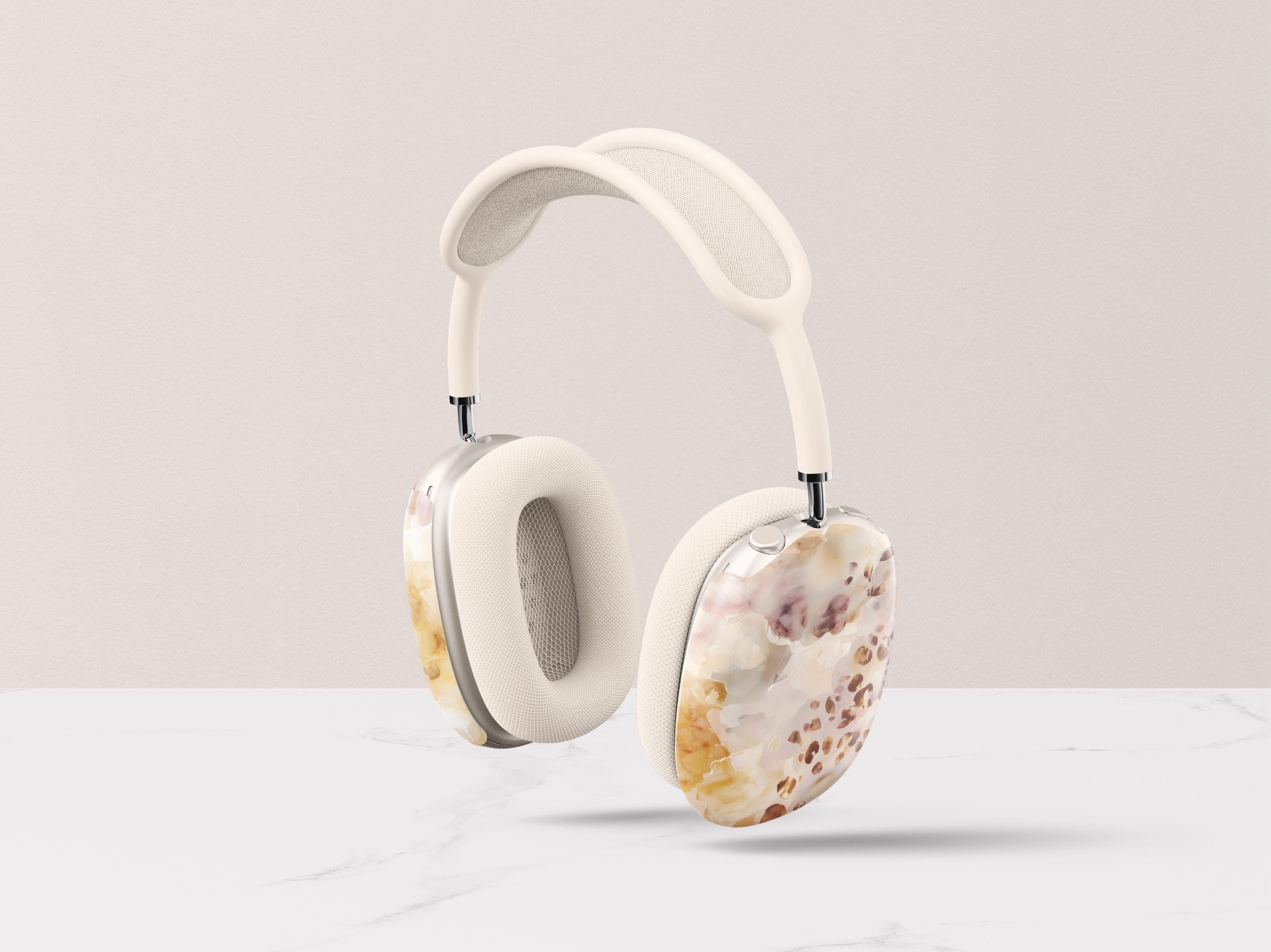 Blush Tortoiseshell Airpod Max Case Cover Neutral Marble Headphones Shell Aesthetic Protective Snap On Accessory Gift For Women Music Lovers - Charles Alex