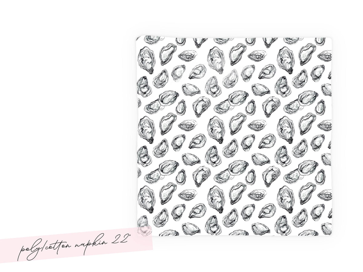 Coastal Oyster Tea Towel Line Art Shell Pattern Cotton Microfiber Kitchen Drying Cloth Absorbent Reusable Decor Housewarming Hostess Gift - Charles Alex