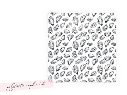 Coastal Oyster Tea Towel Line Art Shell Pattern Cotton Microfiber Kitchen Drying Cloth Absorbent Reusable Decor Housewarming Hostess Gift - Charles Alex
