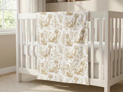 Rottweiler Toile Blanket - Charles Alex
