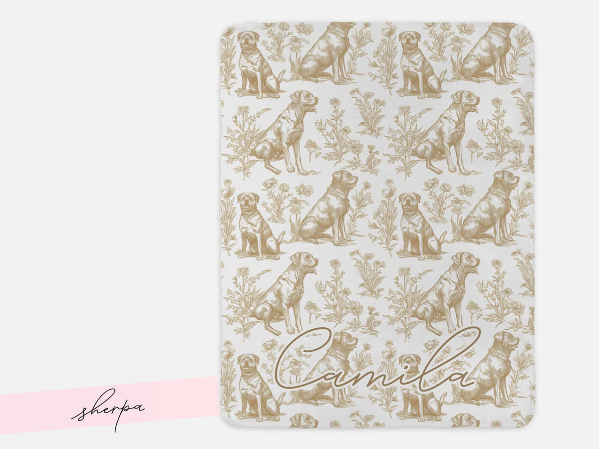 Rottweiler Toile Blanket - Charles Alex