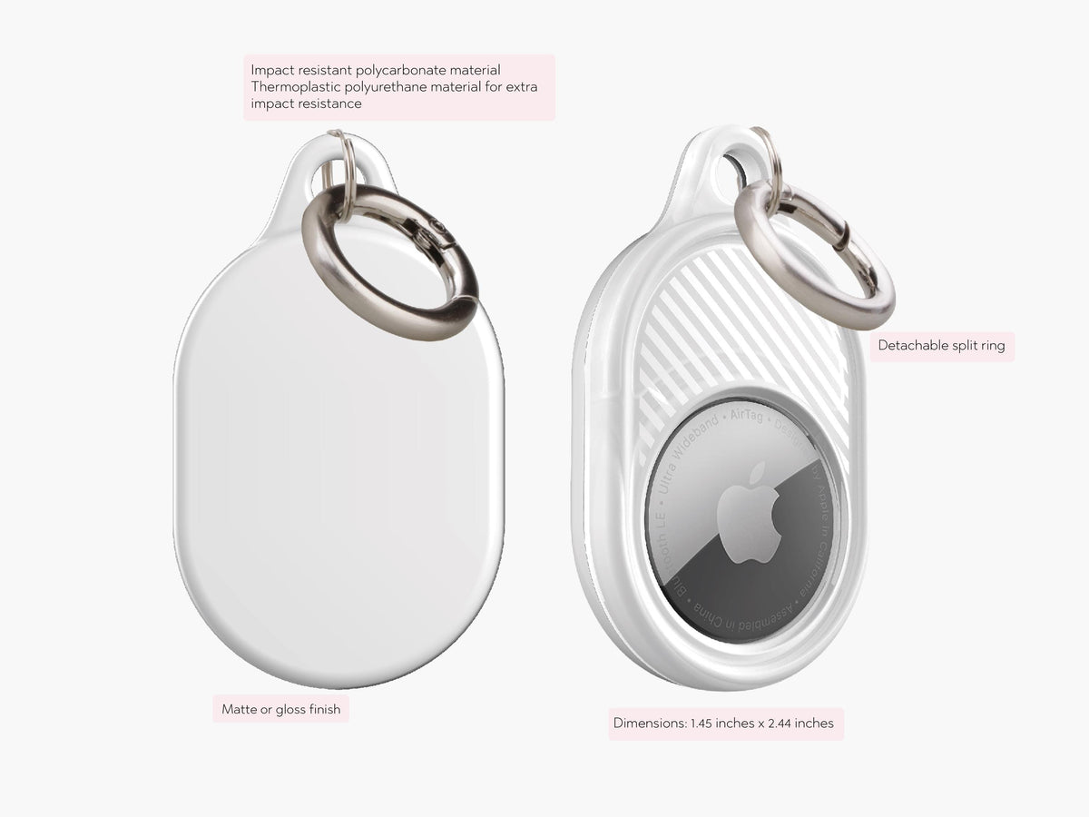 Custom Initials Tortoiseshell Apple AirTag Holder Keychain Personalized Protective Cover Find Bag Luggage Keys Purse Gift For Her Accessory - Charles Alex