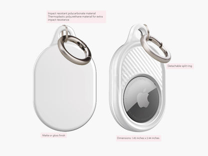 Custom Initials Tortoiseshell Apple AirTag Holder Keychain Personalized Protective Cover Find Bag Luggage Keys Purse Gift For Her Accessory - Charles Alex