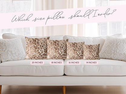 Neutral Leopard Print Pillow and/or Cover - Charles Alex