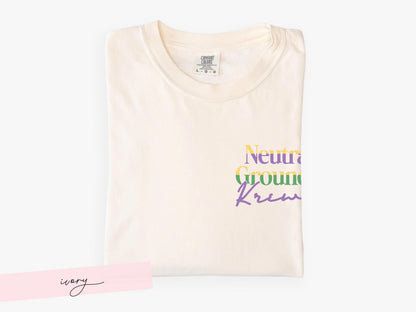 Mardi Gras Shirt Neutral Ground Side Parade Tee Sidewalk Krewe Top Comfort Colors Tshirt New Orleans Local Fat Tuesday Outfit for Girl Group - Charles Alex