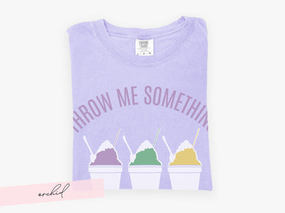 Mardi Gras Snowball Shirt Throw Me Something Cold Mister Comfort Colors Parade Graphic Tee Women Carnival Outfit Gift Vintage Style Unisex - Charles Alex