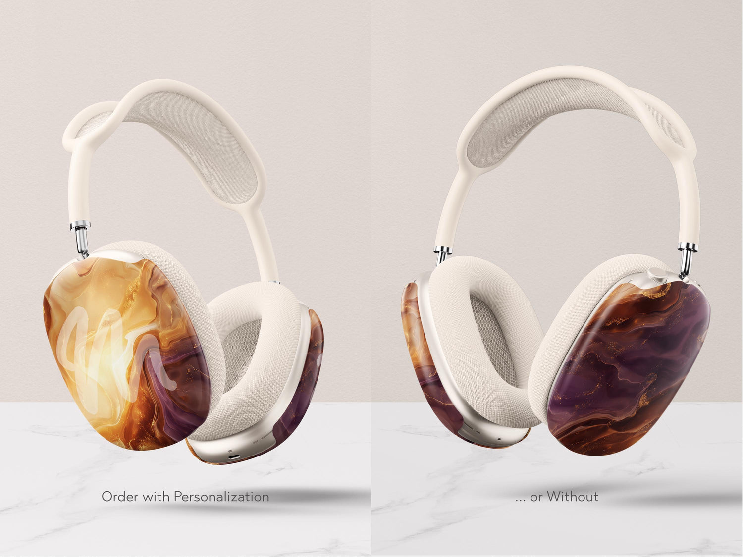 Tortoise Shell AirPod Max Case Custom Headphone Cover Personalized Gift for Her Brown Marble Design Style Accessory Elegant Present for Wife