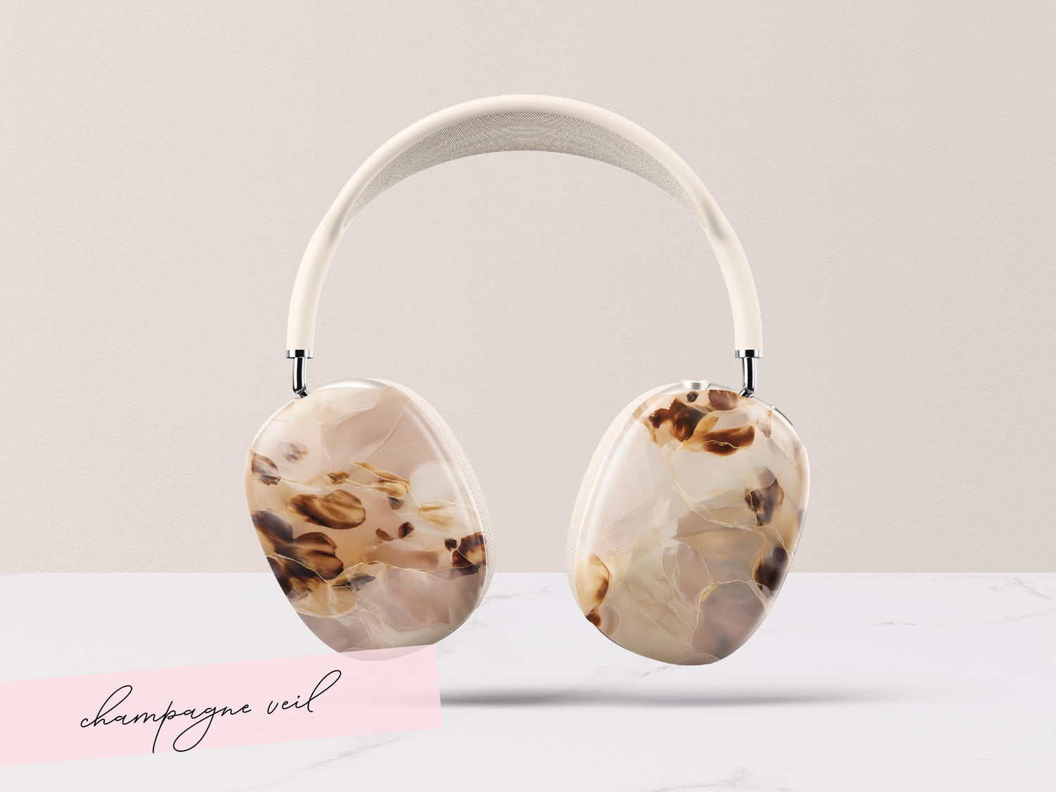 Custom Tortoiseshell AirPods Max Cover Personalized Monogram Skin Protective Ear Cups Headphone Case Gift Idea Travel Accessory for Her - Charles Alex