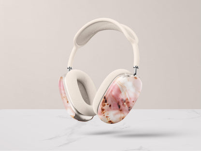 Pink Tortoise Shell AirPods Max Covers Personalized Initial Monogram Headphone Protective Case Feminine Aesthetic Accessory Gift For Her - Charles Alex