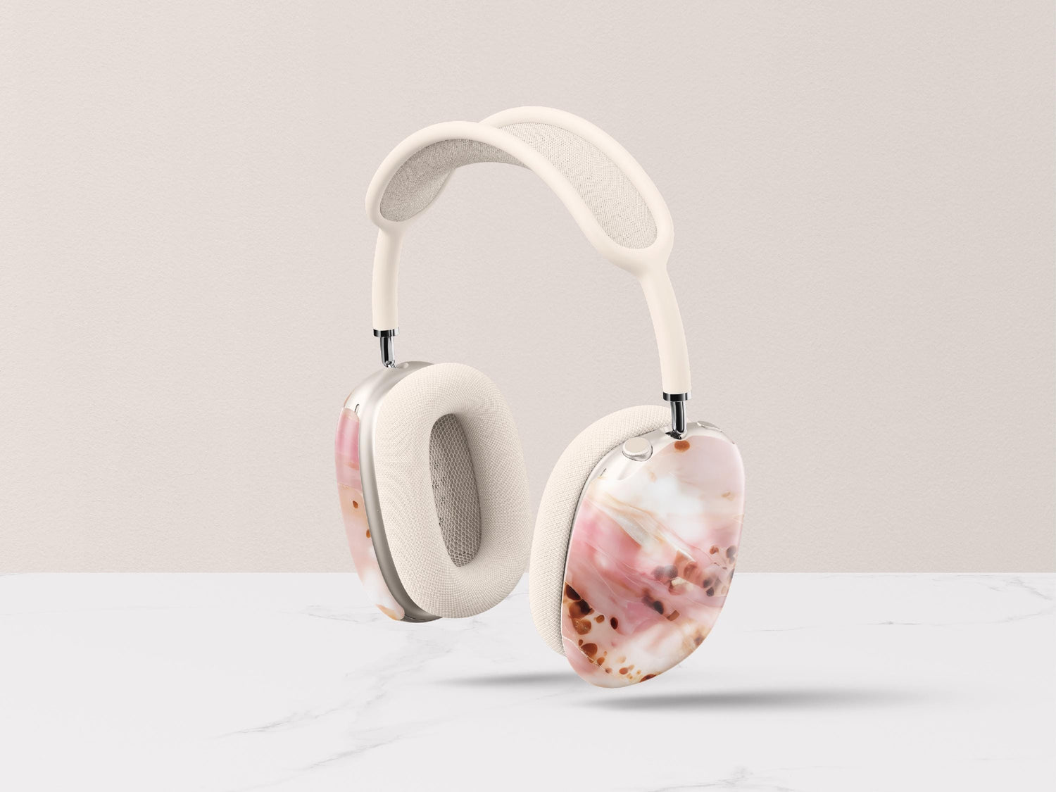Pink Tortoise Shell AirPods Max Covers Personalized Initial Monogram Headphone Protective Case Feminine Aesthetic Accessory Gift For Her - Charles Alex