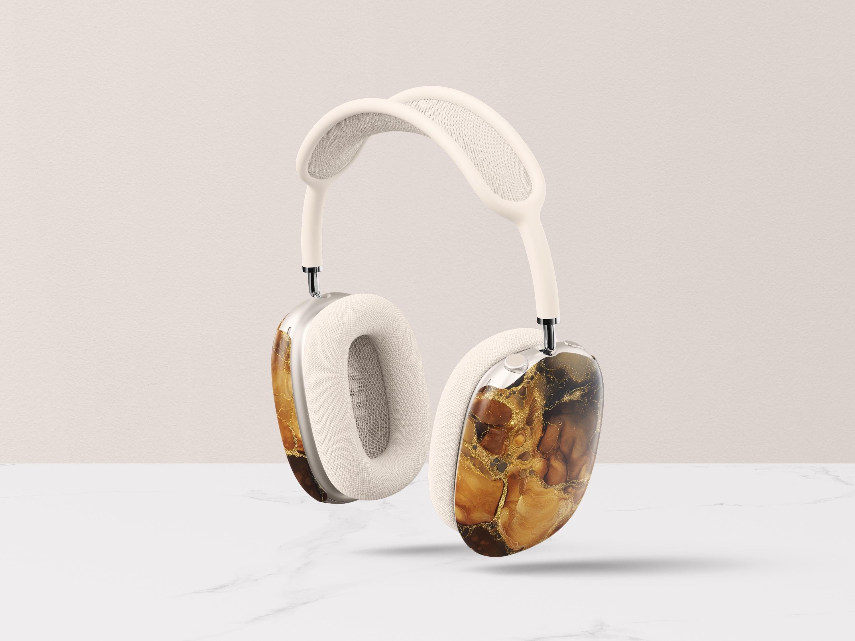 Custom Headphone Cover Tortoiseshell AirPod Max Case Personalized Gift for Guy Black Marble Design Style Accessory Classic Present for Him
