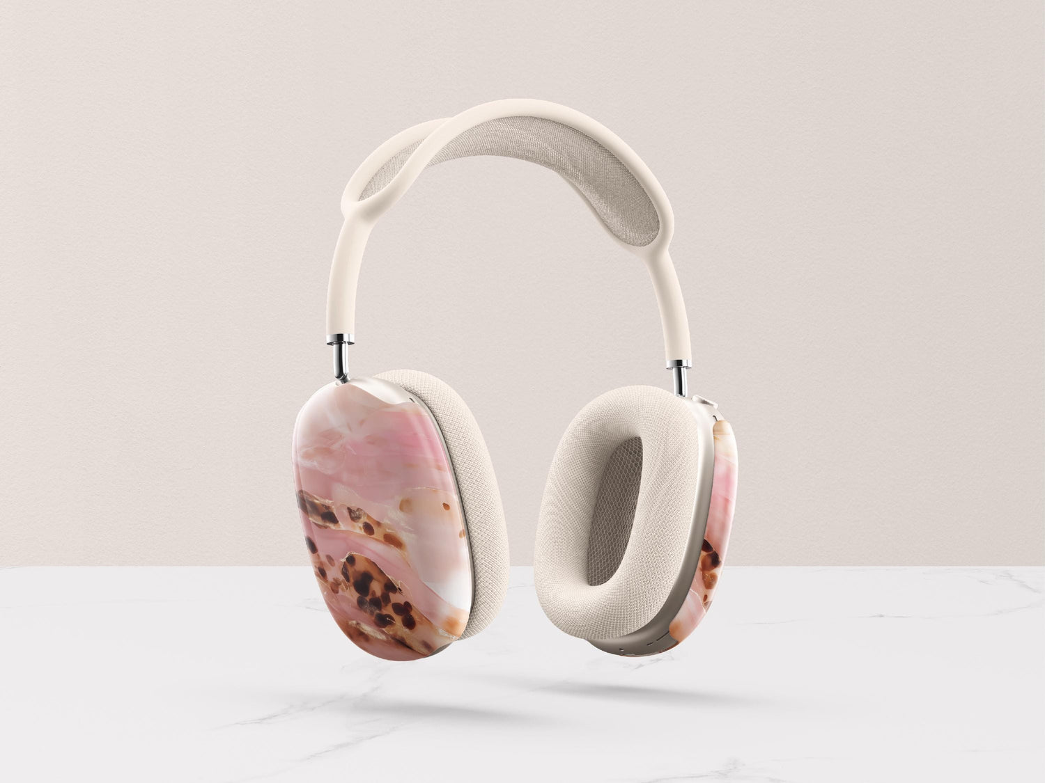 Pink Tortoise Shell AirPods Max Covers Personalized Initial Monogram Headphone Protective Case Feminine Aesthetic Accessory Gift For Her - Charles Alex