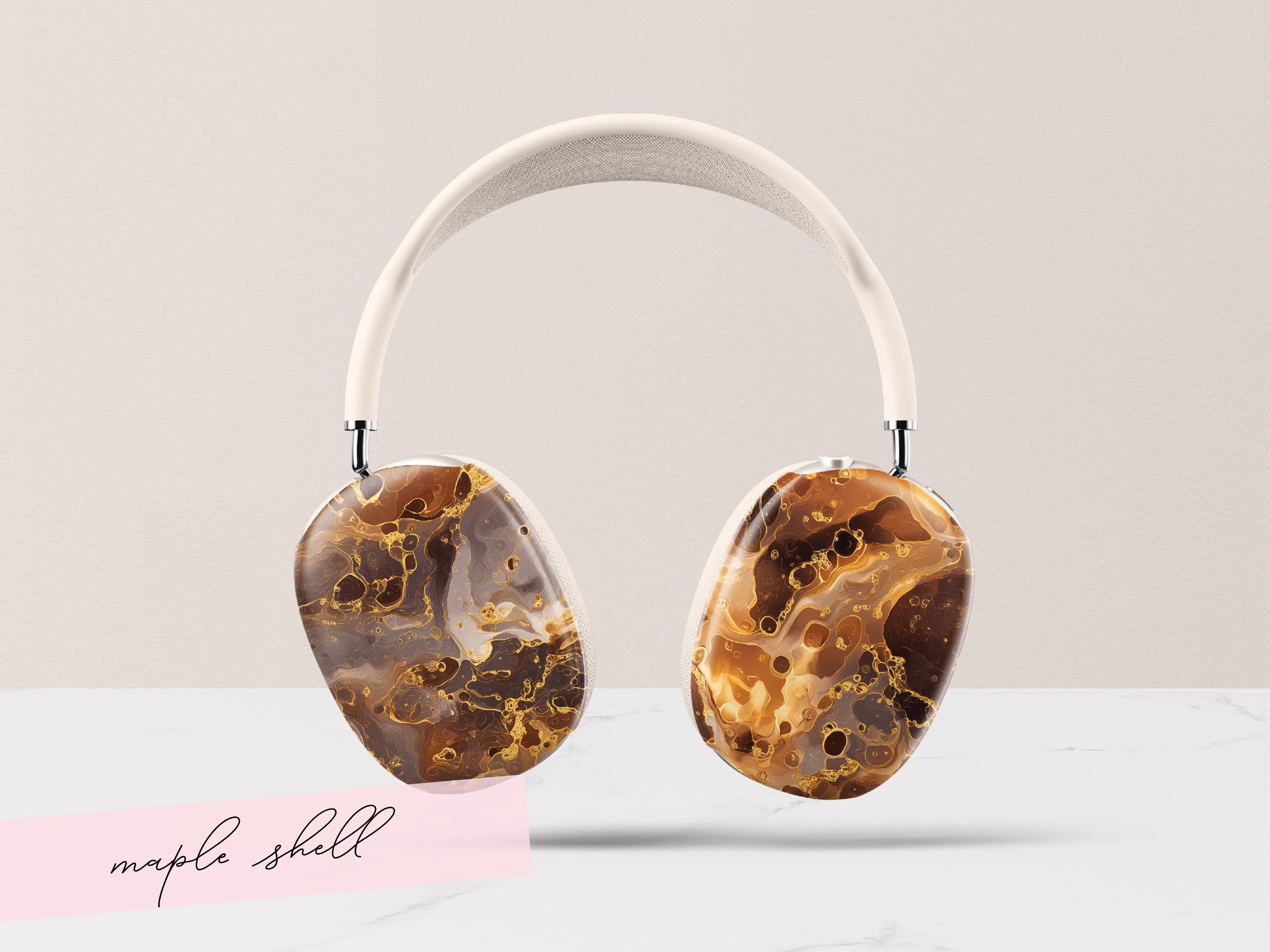 Tortoise Shell AirPod Max Case Custom Headphone Cover Personalized Gift for Her Brown Marble Design Style Accessory Elegant Present for Wife
