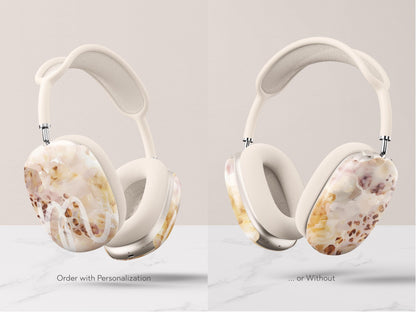 Blush Tortoiseshell Airpod Max Case Cover Neutral Marble Headphones Shell Aesthetic Protective Snap On Accessory Gift For Women Music Lovers - Charles Alex