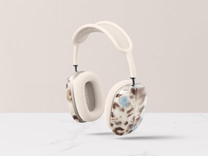 Powder Blue Tortoiseshell AirPods Max Case Personalized Monogram Headphones Cover Luxe Travel Tech Accessory Protective Shell Gift For Her - Charles Alex