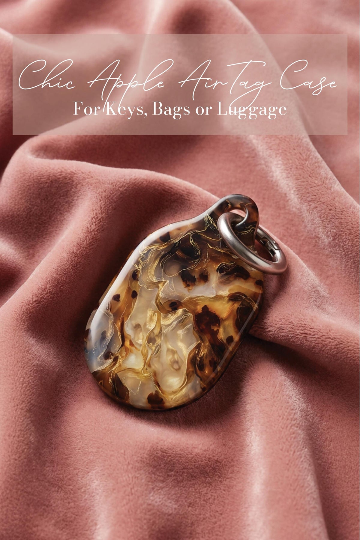 Custom Initials Tortoiseshell Apple AirTag Holder Keychain Personalized Protective Cover Find Bag Luggage Keys Purse Gift For Her Accessory - Charles Alex