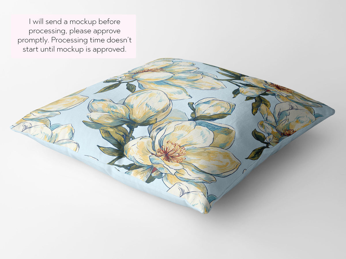 Magnolia Floral Throw Pillow and/or Cover - Charles Alex