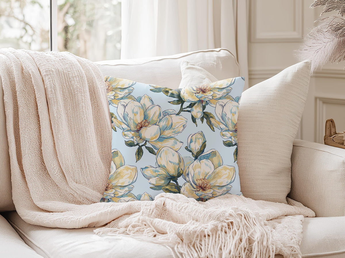Magnolia Floral Throw Pillow and/or Cover - Charles Alex