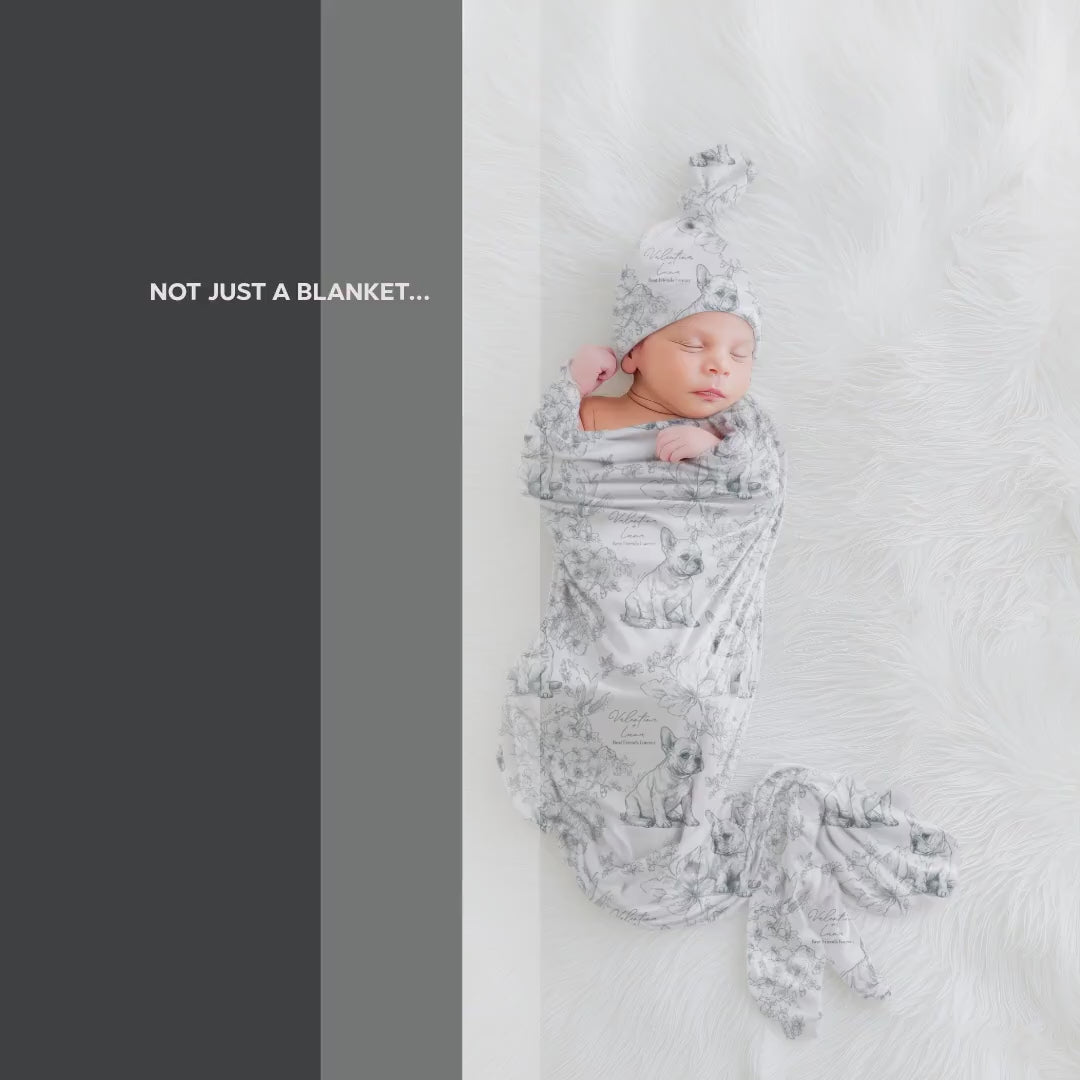 French Bulldog Toile Swaddle or Minky Blanket