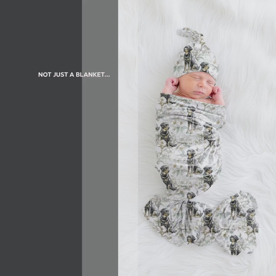 Labrador Retriever - Floral Swaddle or Minky Blanket