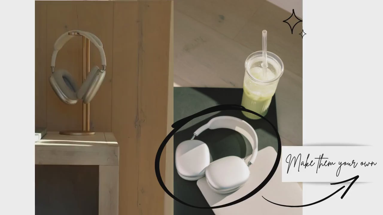 Powder Blue Tortoiseshell AirPods Max Case Personalized Monogram Headphones Cover Luxe Travel Tech Accessory Protective Shell Gift For Her