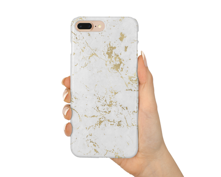 Peach Teal and Gold Marble Phone Case
