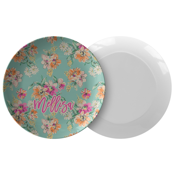 Floral Personalized ThermoSāf ® Polymer Plate - Charles Alex