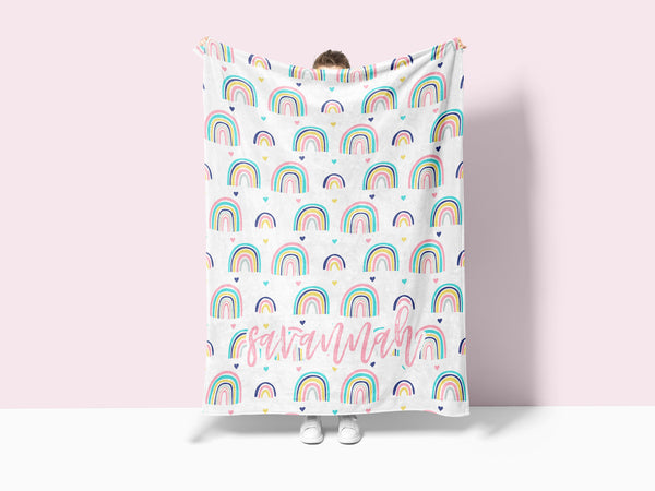 rainbow baby name blanket  4
