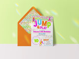 Jump Birthday Invitation Confetti - Neon - Charles Alex