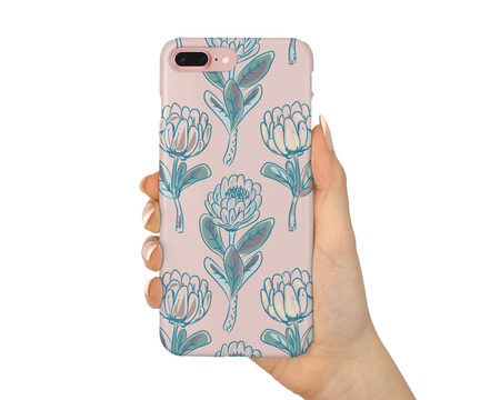 Seafoam Pink and Orange Floral Phone Case