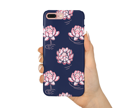 Pink and Navy Floral Phone Case