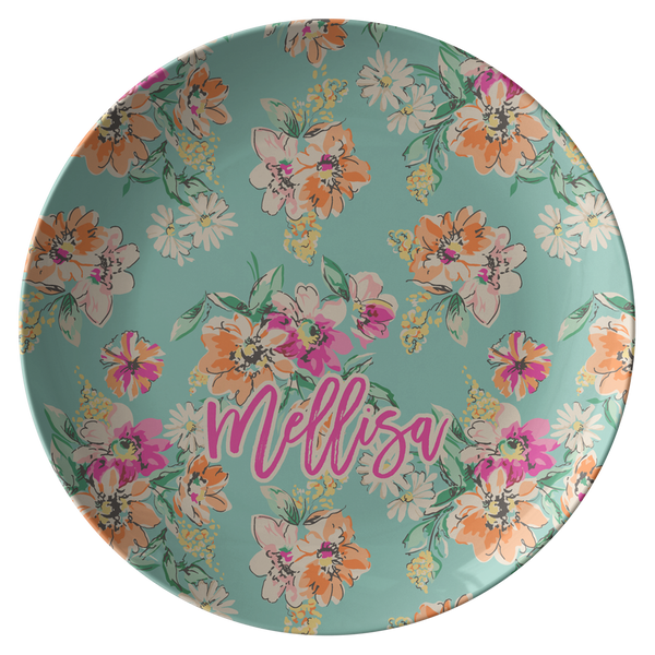 Floral Personalized ThermoSāf ® Polymer Plate - Charles Alex